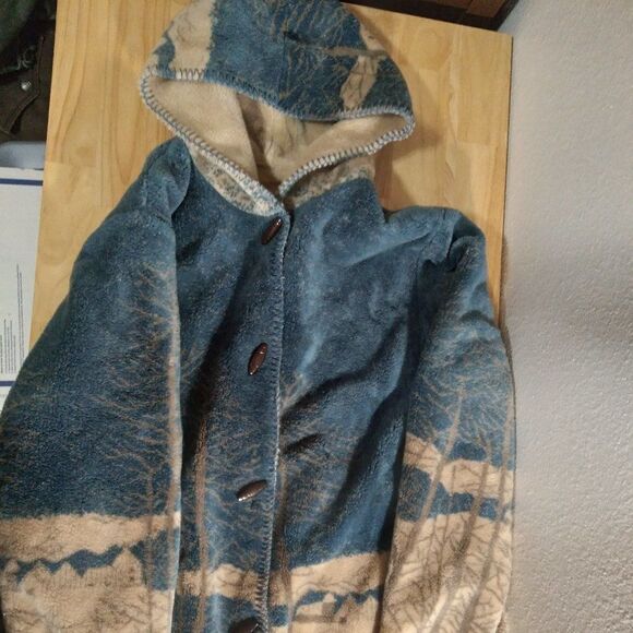Vintage Autumn Landscape Trees AOP Fleece Hoodie - Picture 1 of 8